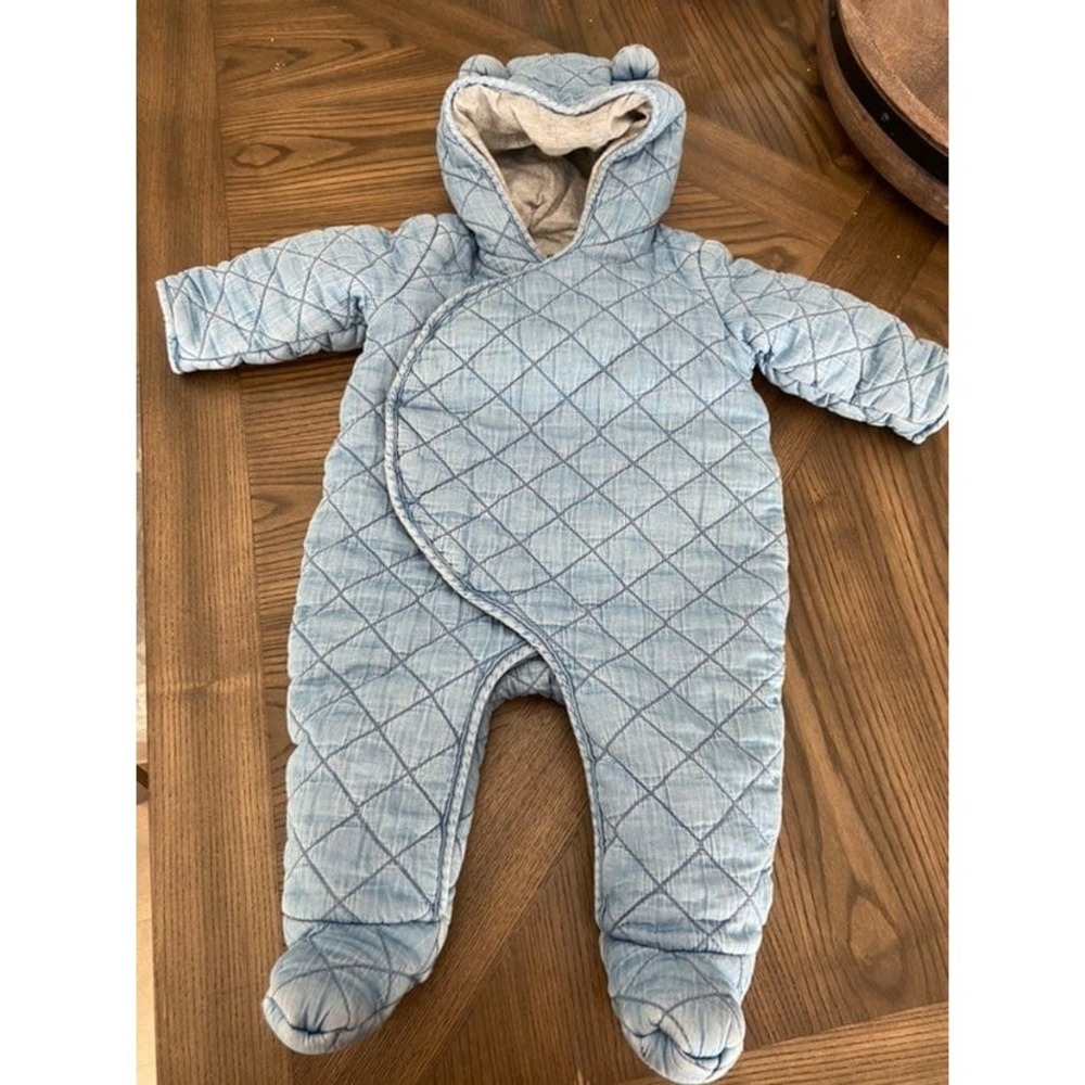 Baby Gap Denim Quilted Snow Suit 3-6 mo